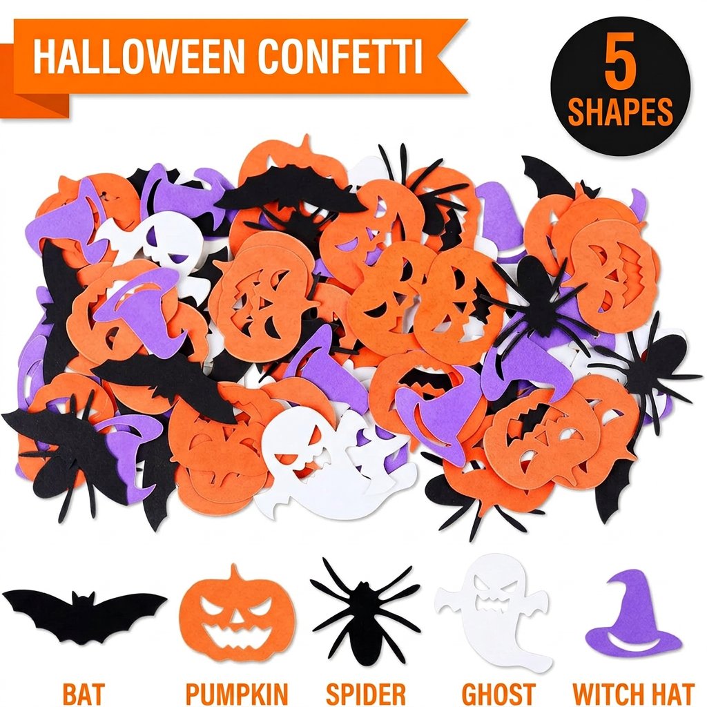 Papercraft Supply Confetti - Halloween-Party-Dekorationen Konfetti Kürbis Geist Fledermaus Spinne