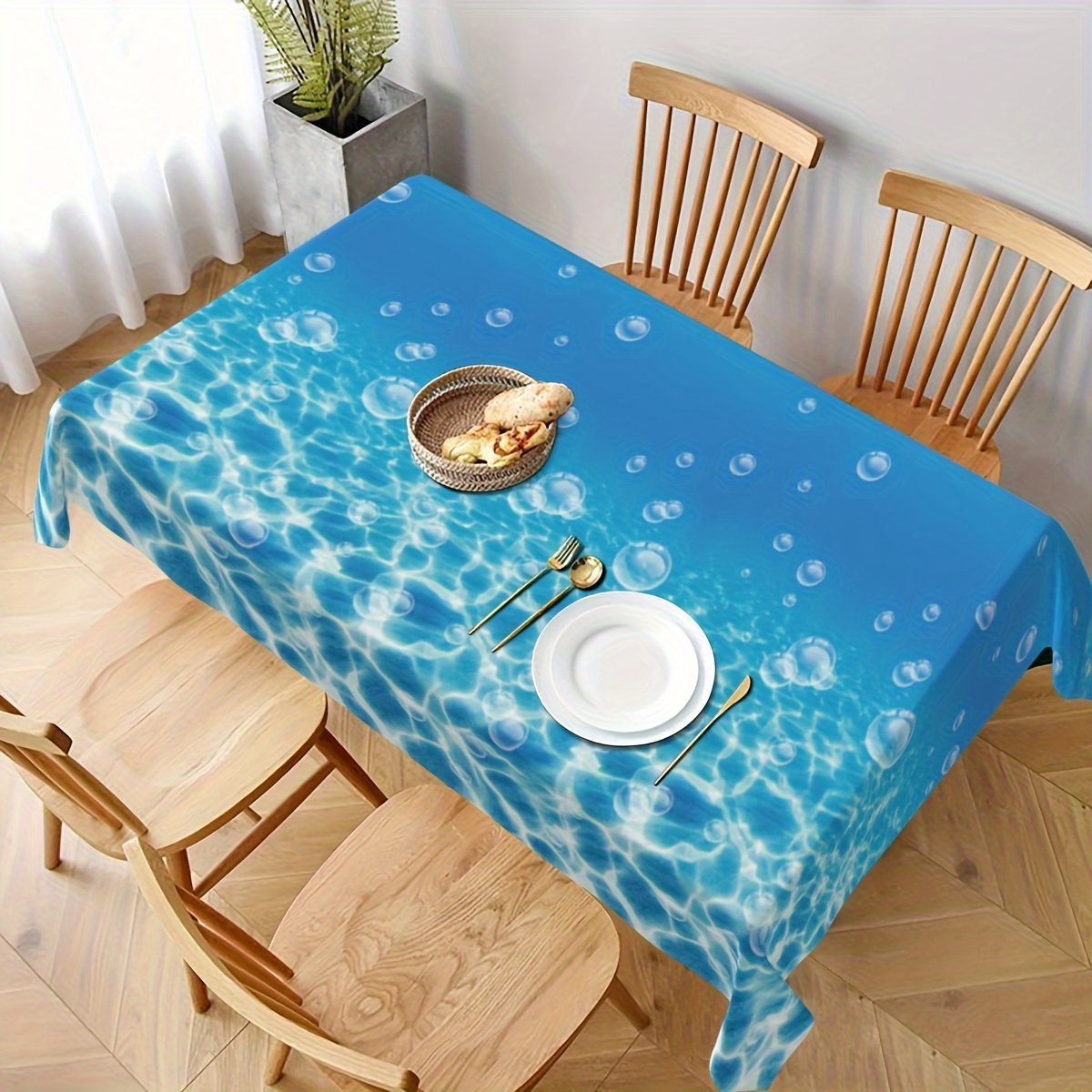 Table Cloth Disposable - 1 Stück, tropische blaue Welle Meerwasser