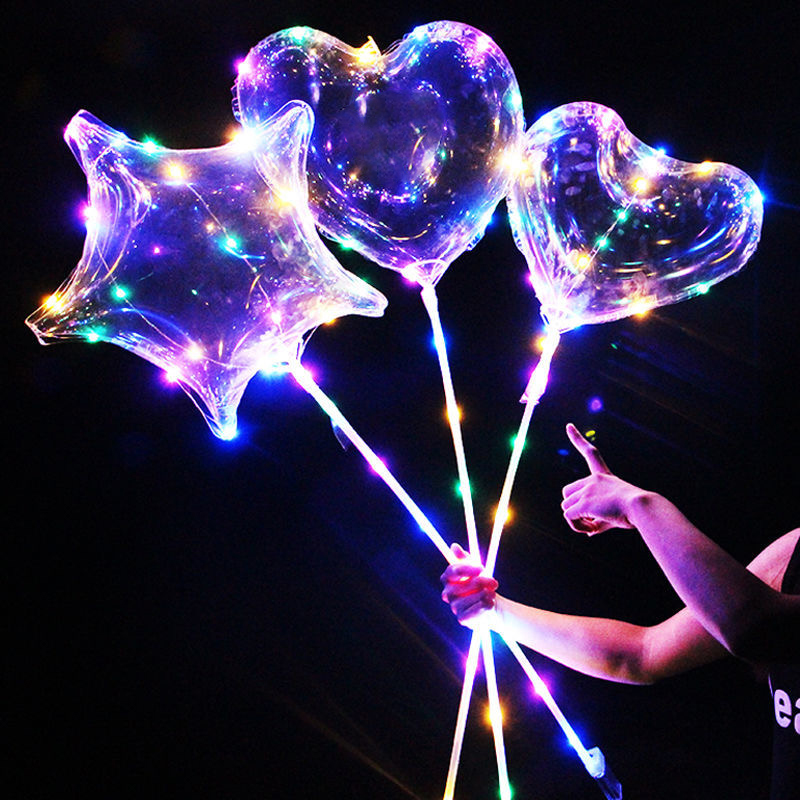 Led Balloon Light - 1 Set transparenter LED-Ballon, transparenter Bobo-Ballon