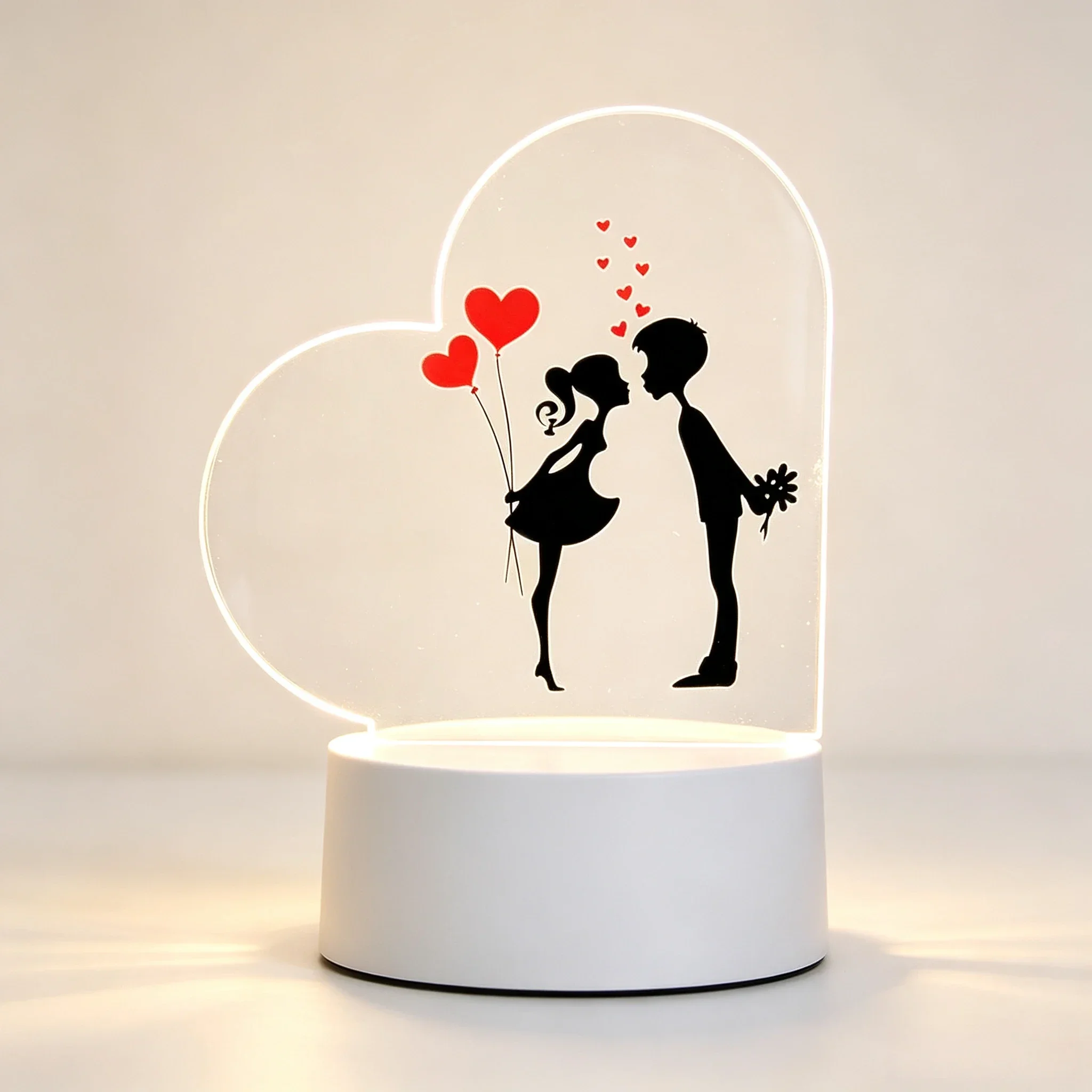 Herzförmige Acryl 3D-Nachtlamp – Led Balloon Light Bewertung und Preis