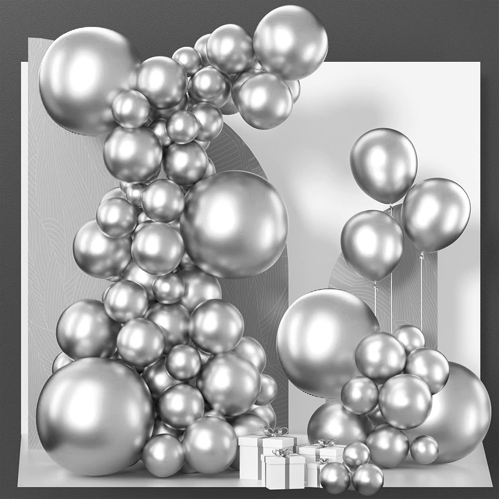 68 Stück Metallic-Silber-Luftb – Balloon Arch Kit Bewertung und Preis