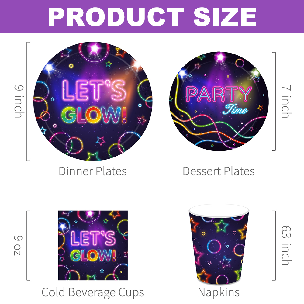 Let's Glow Party Tischgeschirr – Let'S Party Event Supply Bewertung und Preis