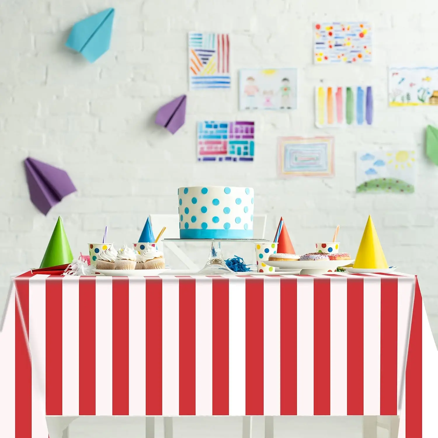 1/2/3 Stück rot-weiß gestreift – Table Cloth Disposable Bewertung und Preis