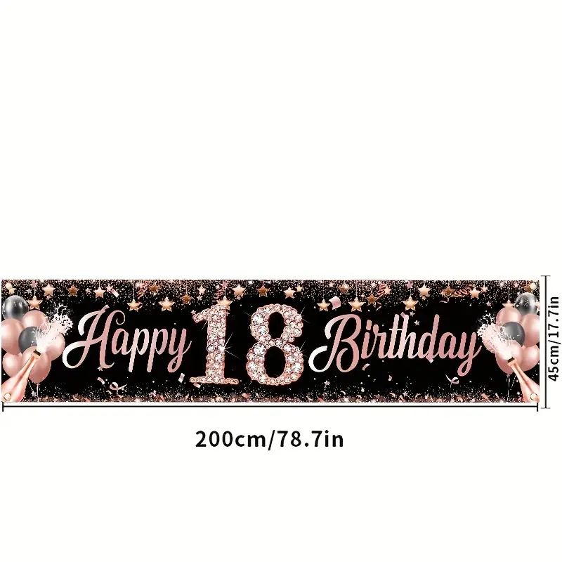 Banner zum 18. Geburtstag, Ros – Party Banner Gold Bewertung und Preis
