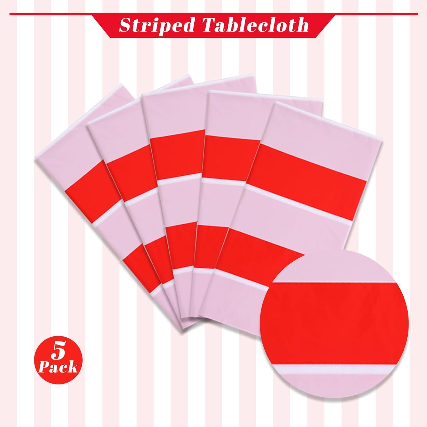 3 Packungen rot-weiße horizont – Table Cloth Disposable Bewertung und Preis