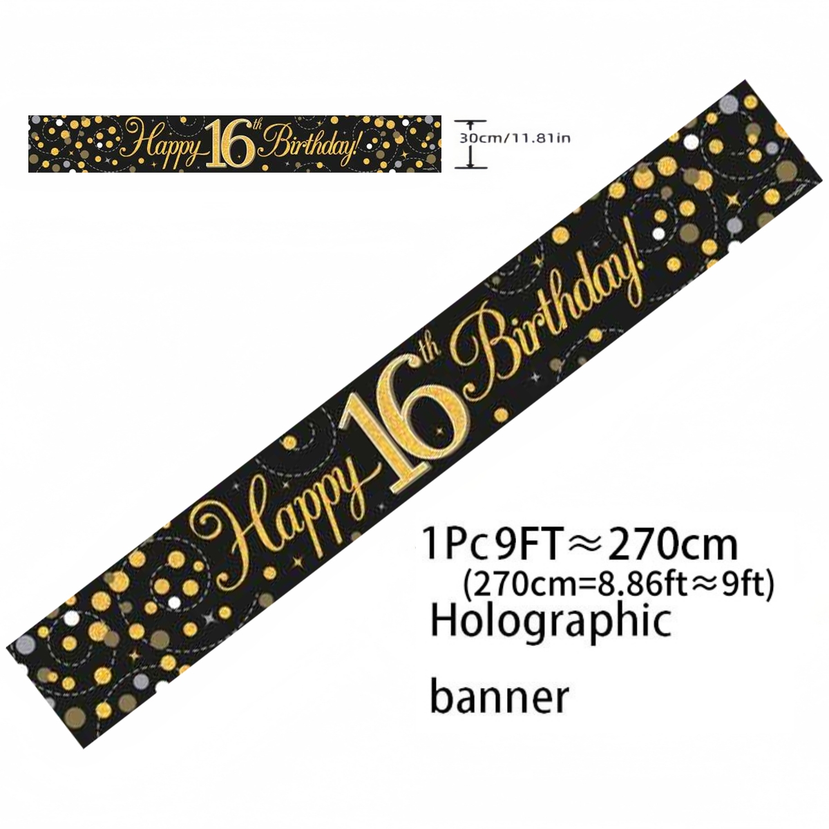 Schwarz-Gold Holografisches Ge – Party Banner Gold Bewertung und Preis